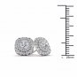 0.50 Ct Natural Round Cut Diamond Double Halo Stud Earrings in 10k White Gold