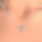 Solid 14k White Gold 0.50 Ct Round Cut Diamond Heart Pendant Necklace HI I2