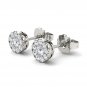 Natural 925 Sterling Silver 0.25 Ct Round Cut Diamond Circle Stud Earrings HI I2