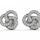Solid 10k White Gold 0.20 Ct Round Cut Diamond Fashion Earrings HI I2