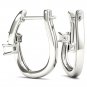 10k White Gold 0.33 Ct Brilliant Princess Cut Diamond Two-Stone Hoop Earrings