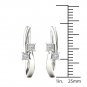 10k White Gold 0.33 Ct Brilliant Princess Cut Diamond Two-Stone Hoop Earrings