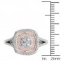 10K Pink Two Tone White Gold 0.50 Ct Round Cut Diamond Cluster Engagement Ring