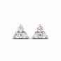 0.50 Ct Natural Round Cut Diamond Three Stone Stud Earrings in 10k Rose Gold