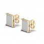 10k Yellow Gold 0.33 Ct Brilliant Round Cut Diamond Cluster Stud Earrings I2