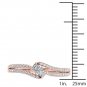 14K Rose Gold 0.33 Ct Princess Cut Diamond Two Stone Engagement Ring I2