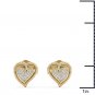 Natural 10k Yellow Gold 0.10 Ct Round Cut Diamond Fashion Heart Earrings HI I2