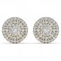 Genuine 10K Yellow Gold 0.50 Ct Natural Round Cut Diamond Cluster Earrings