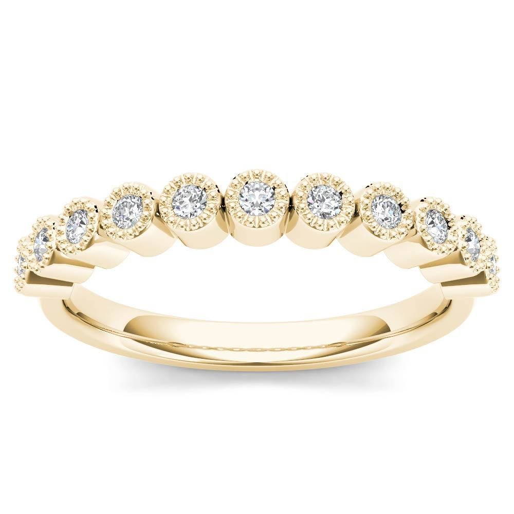 10K Yellow Gold 0.12 Ct Brillant Round Cut Diamond Wedding Band