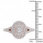Genuine 0.50 Carat 14K Rose Gold Round Cut Diamond Halo Engagement Ring
