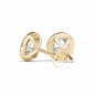 0.50 Ct Brilliant Round Cut Diamond Halo Stud Earrings in 10k Yellow Gold