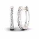 S925 Sterling Silver 0.25Ct Round Cut Diamond Hoop Earrings I2 S925 Sterling Silver 0.25Ct Round Cut Diamond Hoop Earrings I2