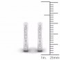 S925 Sterling Silver 0.25Ct Round Cut Diamond  Hoop Earrings I2