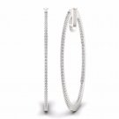 S925 Sterling Silver 0.50Ct Natural Round Cut Diamond Hoop Earrings I2