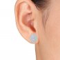 Solid 10k White Gold 0.20 Ct Round Cut Diamond Stud Push Back Earrings HI I2