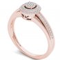14k Rose Gold 0.20 Ct Natural Round Cut Diamond Cluster Halo Engagement Ring HI