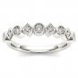 Genuine 10K White Gold 0.08 Ct Round Cut Diamond  Wedding Band