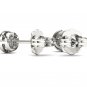 Natural 10k White Gold 0.33 Ct Round Cut Diamond Stud Earrings HI I2 Pushbacks