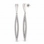 S925 Sterling Silver 0.33Ct Natural Round Cut Diamond  Dangle Earrings HI