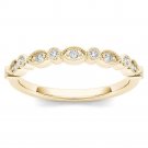 0.06 Ct 10K Yellow Gold Brillant Round Cut Diamond Wedding Band