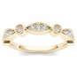 Solid 10K Yellow Gold 0.10 Ct Round Cut Diamond Wedding Band