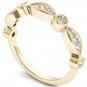 Solid 10K Yellow Gold 0.10 Ct Round Cut Diamond Wedding Band
