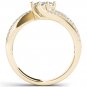 Genuine 0.50 Carat 14K Yellow Gold Round Cut Diamond Halo Engagement Ring