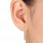 Natural 10k Yellow Gold 0.33 Ct Round Cut Diamond Hoop Earrings HI I2 Hooks