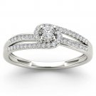 Genuine 14k White Gold 0.2 Ct Round Diamond Cluster Engagement Ring HI I2 Size 7 Genuine 14k White Gold 0.2 Ct Round Diamond Cluster Engagement Ring HI I2 Size 7