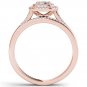 Solid 10k Rose Gold 0.25Ct Natural Diamond Marquise Halo Engagement Ring Set HI