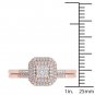 Solid 10k Rose Gold 0.25Ct Natural Diamond Marquise Halo Engagement Ring Set HI