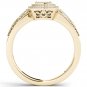 14k Yellow Gold 0.2 Ct Round Cut Diamond Cluster Halo Engagement Fashion Ring HI