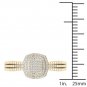14k Yellow Gold 0.2 Ct Round Cut Diamond Cluster Halo Engagement Fashion Ring HI