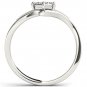 10k White Gold 0.1 Ct Diamond Split Shank Bypass Fashion Engagement Ring HI I2