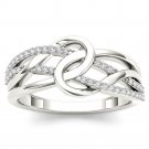 14k White Gold 0.17 Ct Natural Diamond Fashion Engagement Ring HI I2 Size 7