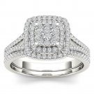 14k White Gold 0.50Ct Natural Diamond Cushion Shaped Halo Engagement Ring Set 14k White Gold 0.50Ct Natural Diamond Cushion Shaped Halo Engagement Ring Set