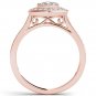 10K Rose Gold 0.50 Ct Brilliant Round Cut Diamond Cluster Engagement Ring