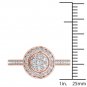 10K Rose Gold 0.50 Ct Brilliant Round Cut Diamond Cluster Engagement Ring