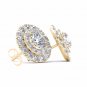 0.75 Ct Natural Round Cut Diamond  Halo Stud Earrings in 10k Yellow Gold
