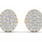 Solid 10k Yellow Gold 0.20 Ct Round Cut Diamond Stud Push Back Earrings HI I2