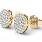 Solid 10k Yellow Gold 0.20 Ct Round Cut Diamond Stud Push Back Earrings HI I2