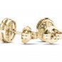 Solid 10k Yellow Gold 0.20 Ct Round Cut Diamond Stud Push Back Earrings HI I2