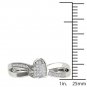 Solid 10k White Gold 0.1 Ct Round Cut Diamond Heart Fashion Engagement Ring