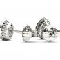10k White Gold 0.25 Ct Round Cut Diamond Pear Shape Fashion Earrings Real Solid