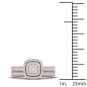 Solid 10k Rose Gold 0.33Ct Diamond Cluster Halo Engagement Ring Set  (HI,I2)