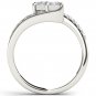 14K White Gold 0.62 Ct Princess Cut Diamond Two Stone Engagement Ring