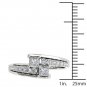 14K White Gold 0.62 Ct Princess Cut Diamond Two Stone Engagement Ring
