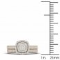 Solid 10k Yellow Gold 0.33Ct Diamond Cluster Halo Engagement Ring Set (HI,I2)