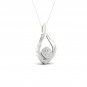 S925 Sterling Silver 0.2Ct TW Diamond Drop Shaped Necklace
