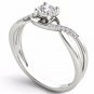 14k White Gold 0.05Ct Natural Round Diamond Fashion Engagement Ring HI I2 Size 7